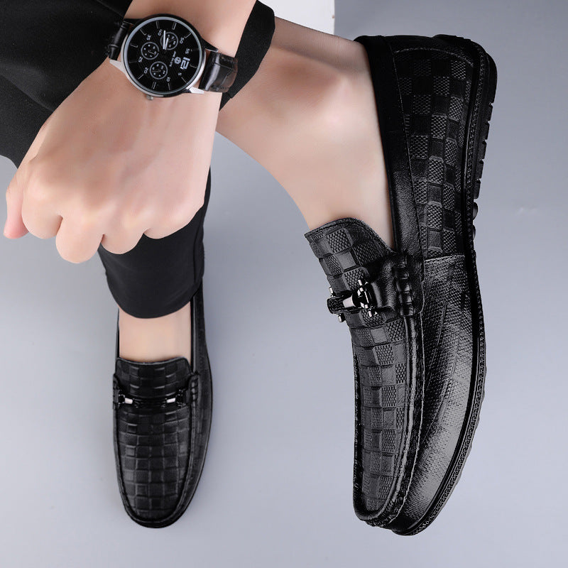 Slip-On Business Men's Soft Surface Casual Plus Size Loafers Leather Shoes