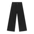 Retro Washed Pattern Simple Straight Casual Jeans