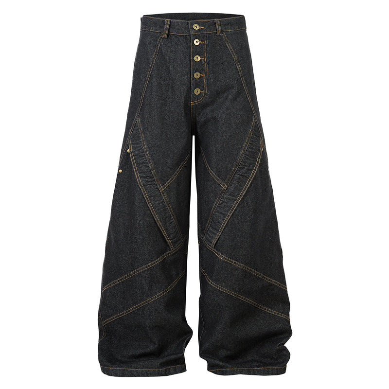 Button Design Heavy-duty Jeans For Men