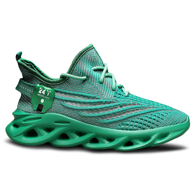 Flyknit Breathable Casual Sneaker Men's Mesh Surface Platform Running Shoes