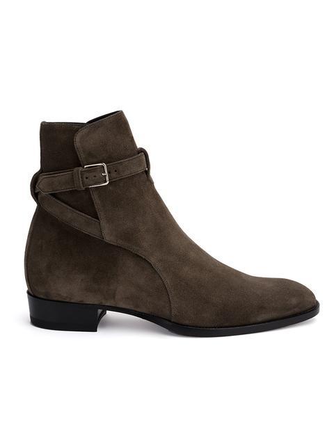 Pointed-toe Authentic Leather British Buckle Martin Boots Men's Fashion