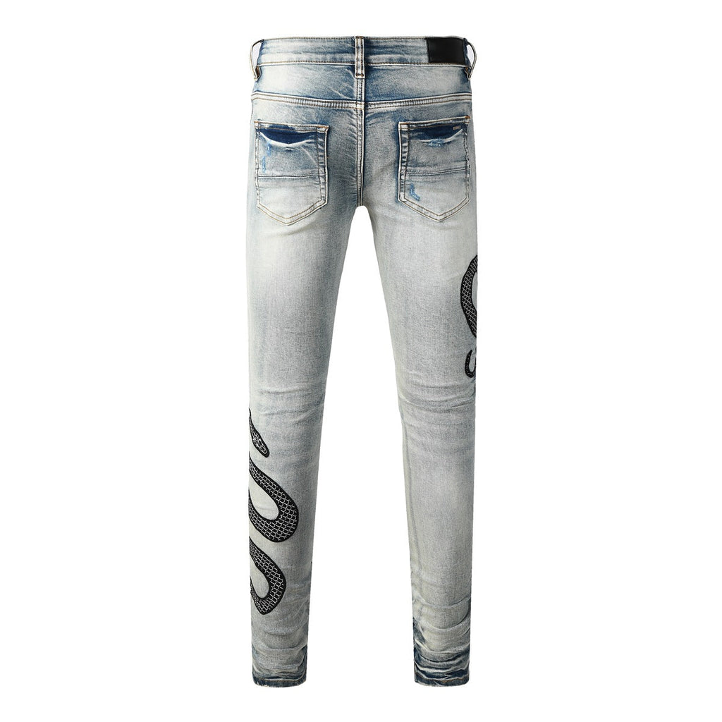 Street Fashion Wash Distressed Skinny Jeans