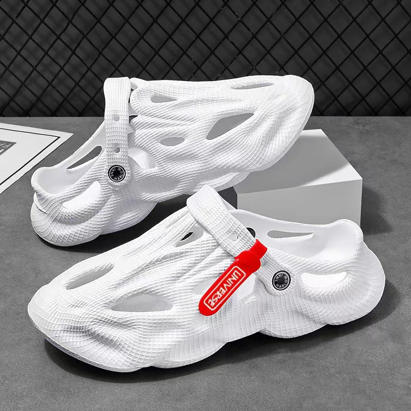 Coconut Slippers Couple Summer Dual-use Closed Toe Beach Hole Shoes