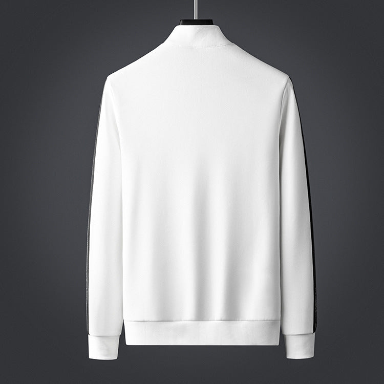 Zipper Sweater Suit White Clothes Coat
