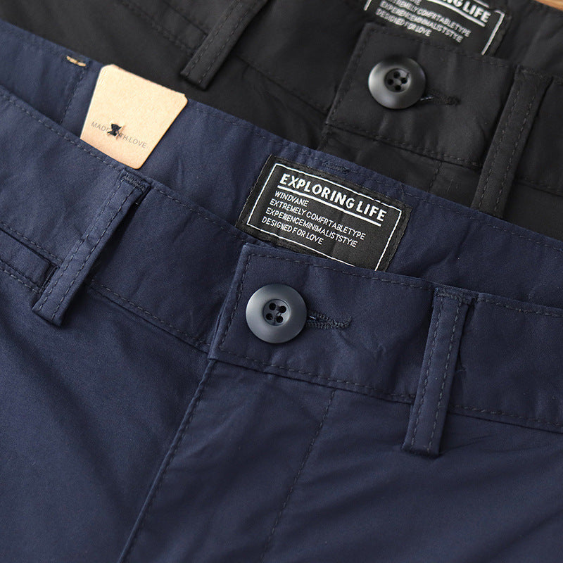 Summer Thin Breathable Casual Pants Men's Basic Style Tapered Stretch
