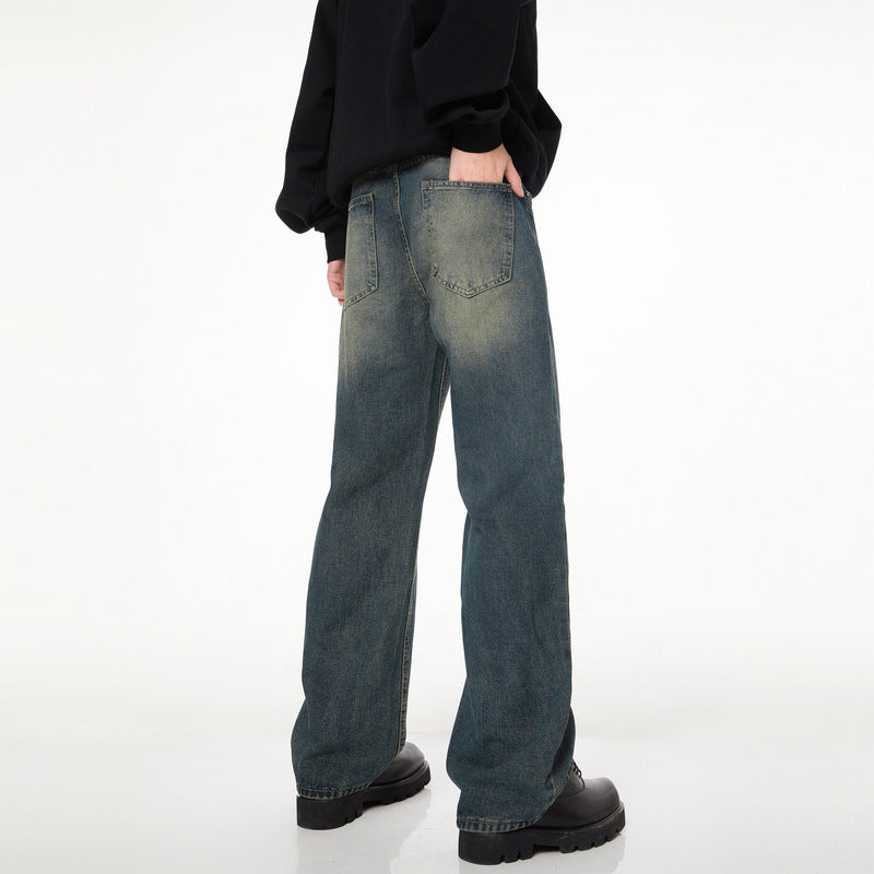 Men's And Women's Loose Straight Mop Pants