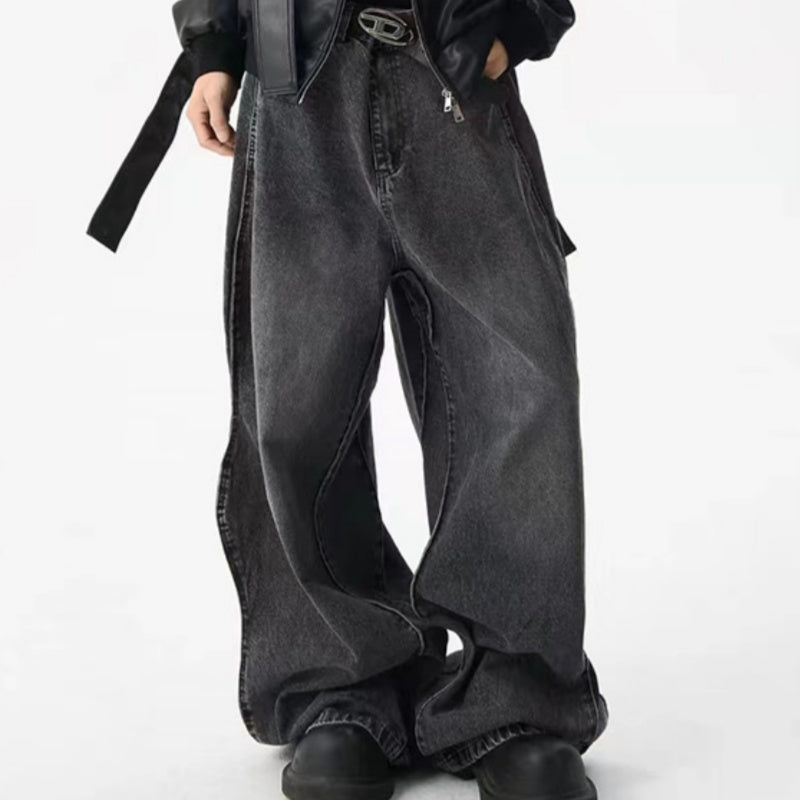 High-grade Stitching Loose Wide-leg Draping Effect Straight-leg Pants Trousers