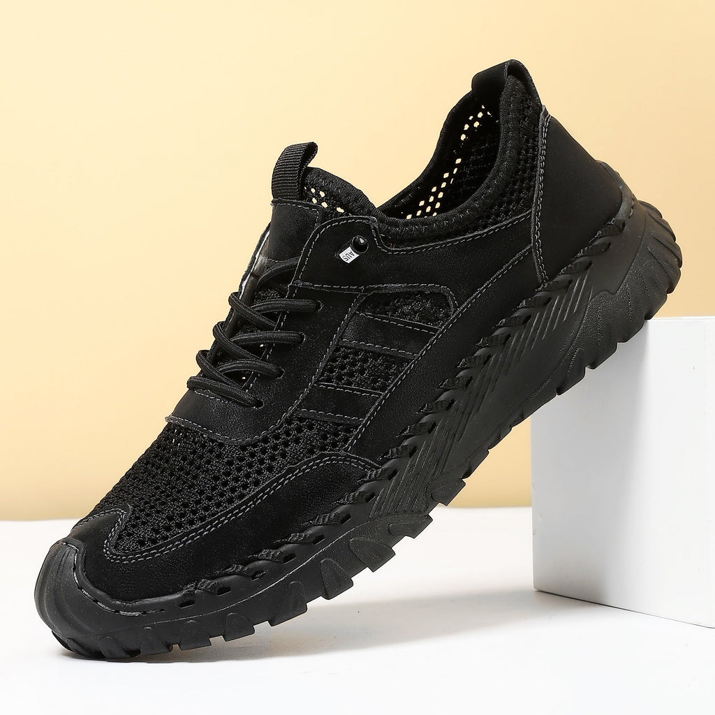 Plus Size Sewed Cowhide Mesh Korean Fashion Men's Shoes