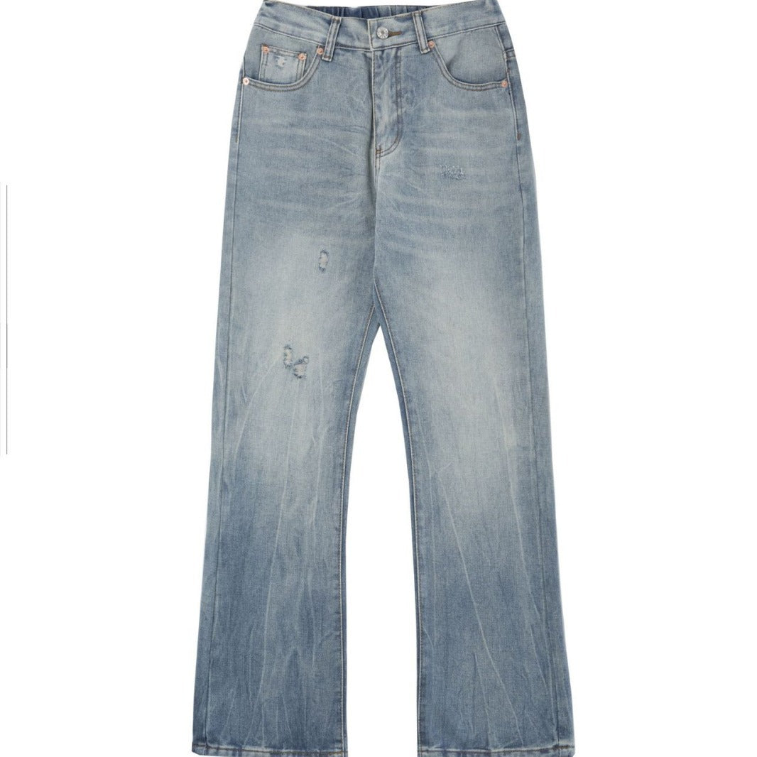 Men's American Water Washed Hole Bootcut Trousers