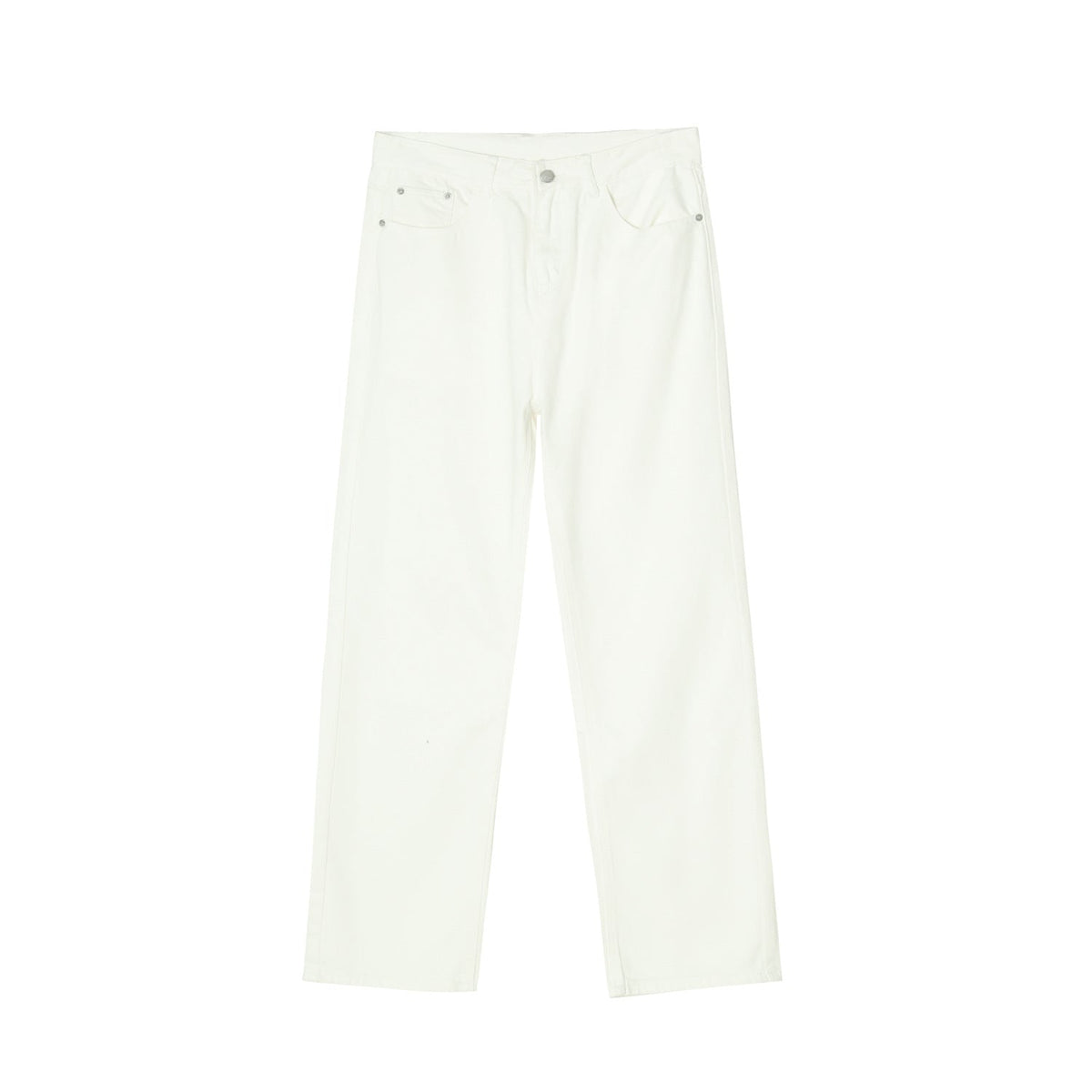 Black And White Basic Simple Jeans Men's Slim Trousers