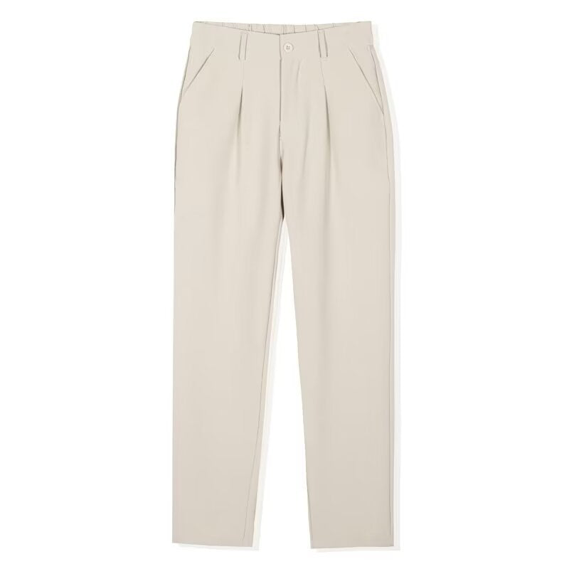 Slim Fit All-matching Straight Casual Premium British Draped Suit Pants