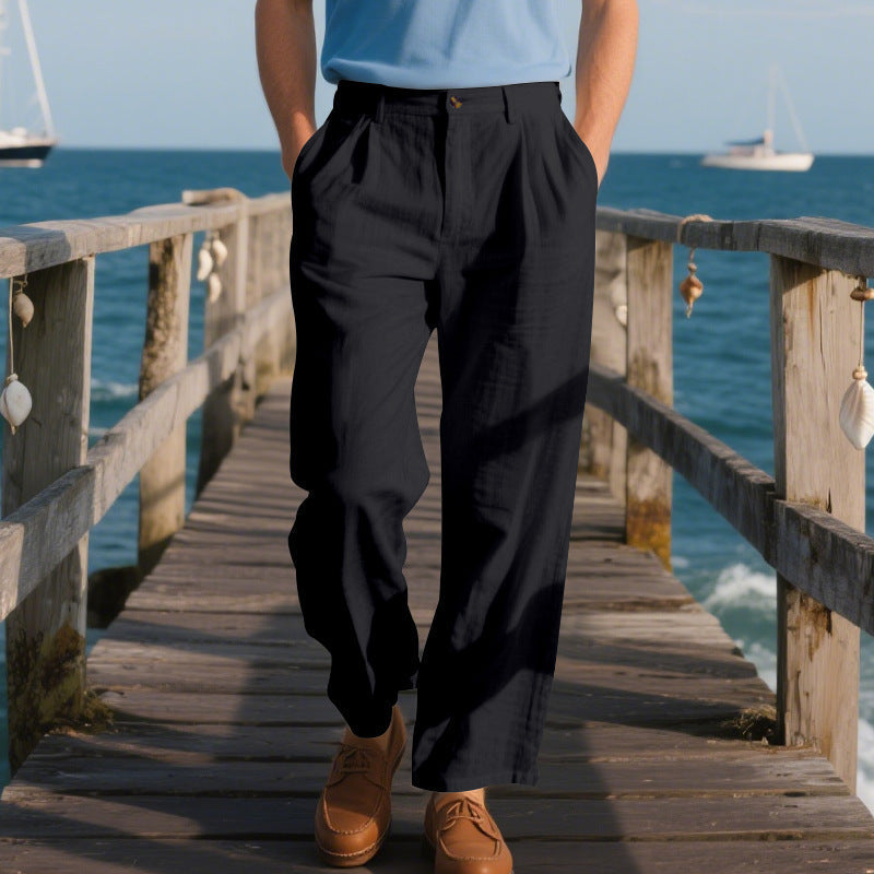 Loose Straight Business Suit Pants Men