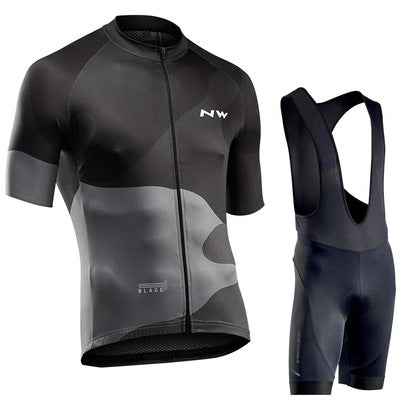 Men's Short-sleeved Cycling Jersey Suit Straps