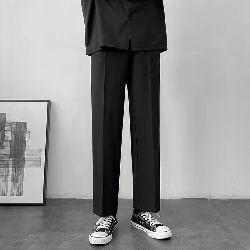 Loose Korean Style Casual White Wide Leg Trousers