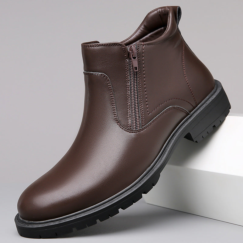 Men's Leather High-top Leather Casual Shoes