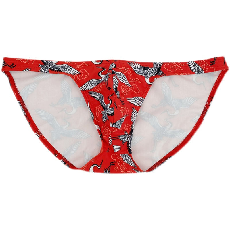 Men's Triangle Low Waist Floral Swimming Trunks