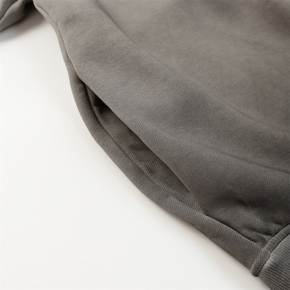 Gradient Tie-dye Round Neck Fleece-lined Sweater Men