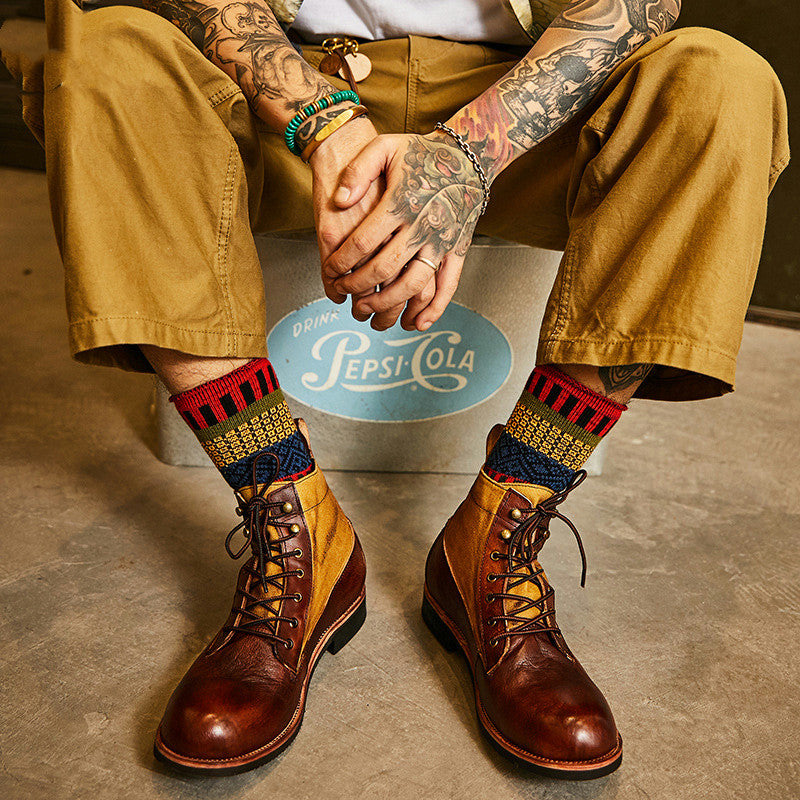 Men's Leather Retro Martin Boots Winter