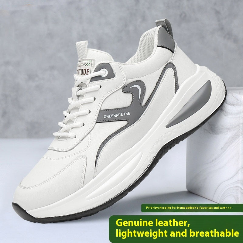 Leather Casual White Shoes Men's Outdoor Mountaineering