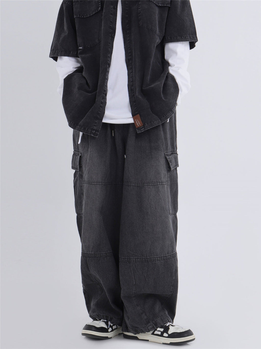 Loose Wide-leg Work New Washed Profile Jeans