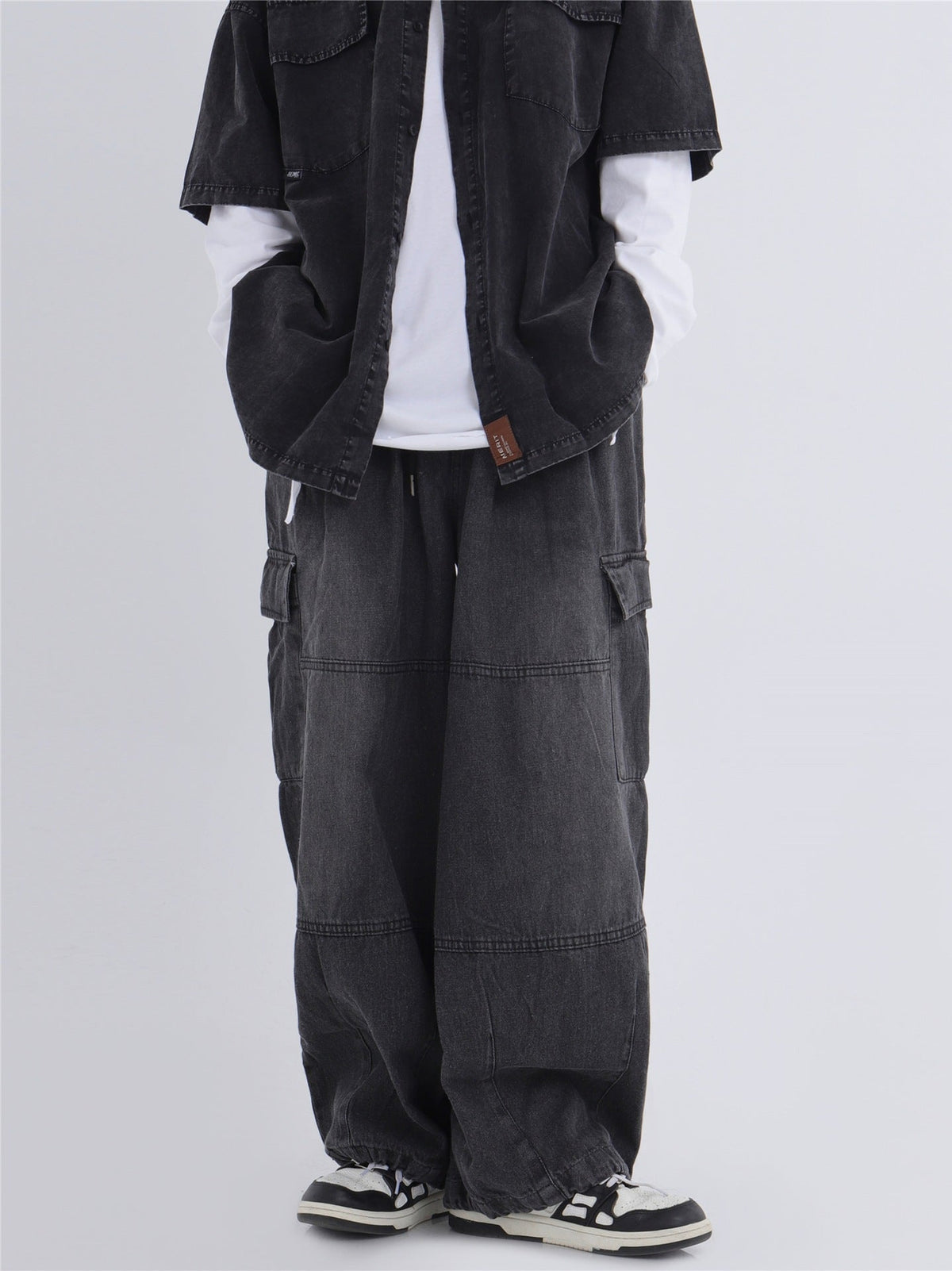Loose Wide-leg Work New Washed Profile Jeans