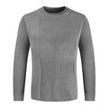 Men  Sweater Low Neck Round Mouth Solid Color