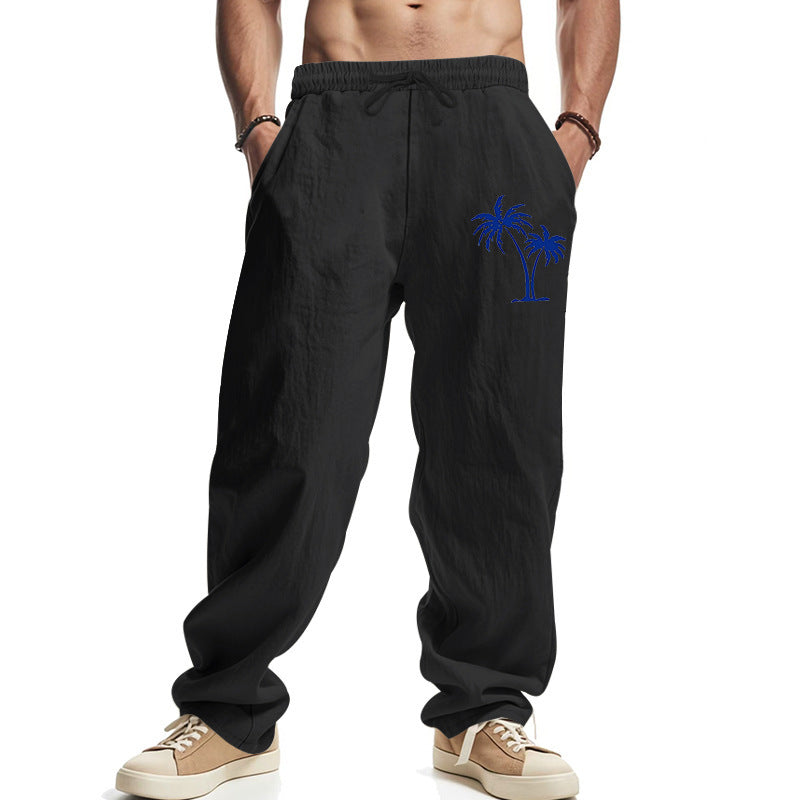 Casual Hawaiian Beach Coconut Print Trousers