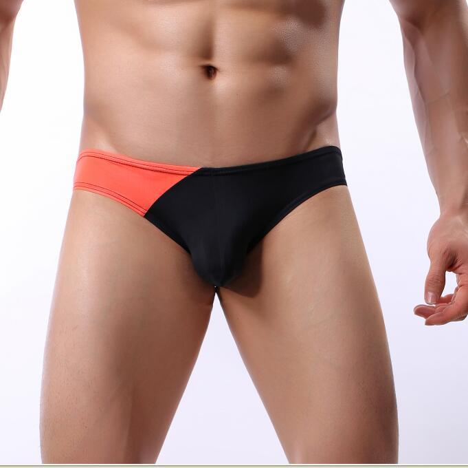 Men's Ice Silk U Convex Color Matching Briefs
