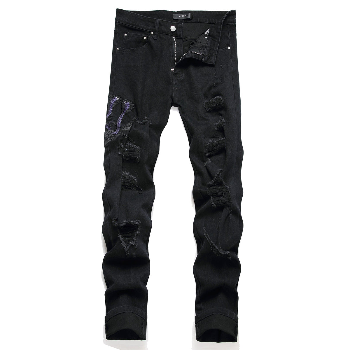 Jeans Men's Style Fashion Ripped Patch