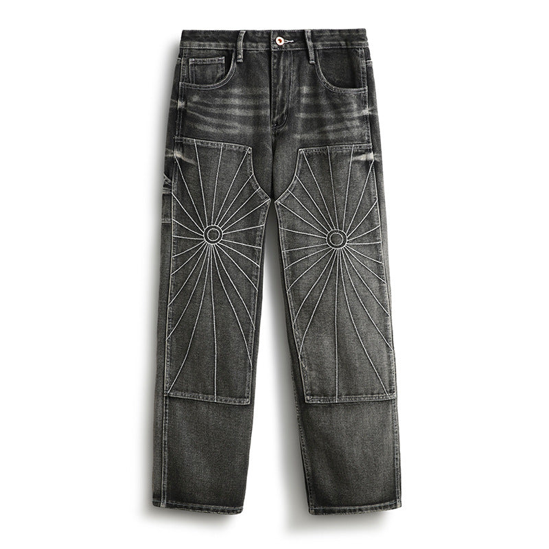 Fashion Personality Men's Simple Straight Jeans
