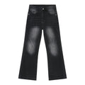 American Retro White Bootcut Trousers Slimming Washed Straight Wide Leg