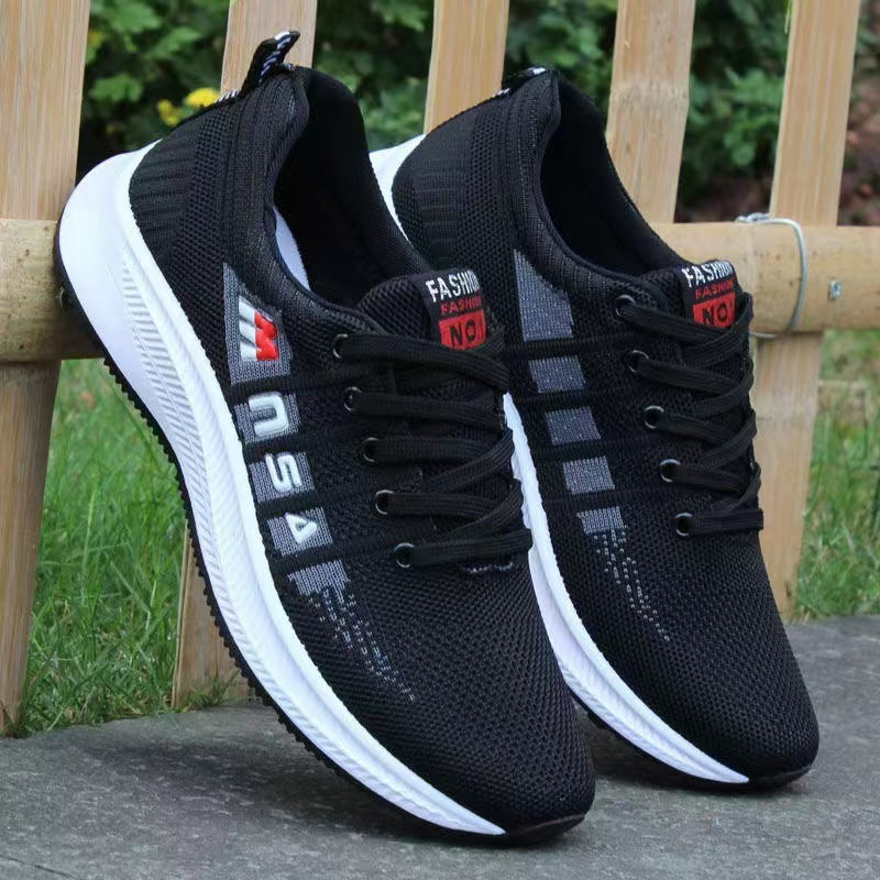 Black Men's Shoes Soft Sole Sneakers Shoes For Four Seasons