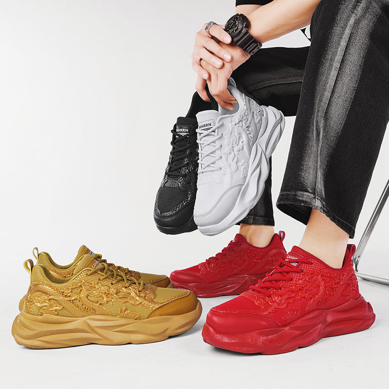 Chinese Loong Breathable Casual Fly Knit Sneakers