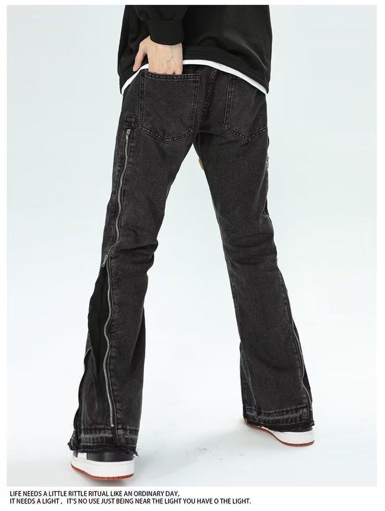 Baggy Straight Trousers Zipper Casual Wide Leg Jeans