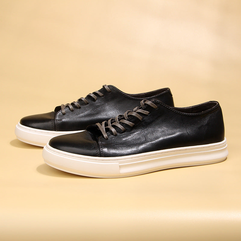 Horse Skin Washed Vintage Casual Leather Shoes
