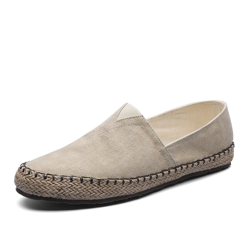 Summer Breathable Canvas Slip-on Lofter Men's Casual Linen Cloth Shoes