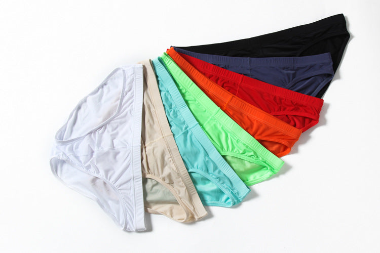 Thin U Convex Men's Ice Silk Seamless Panties Low Waist Briefs