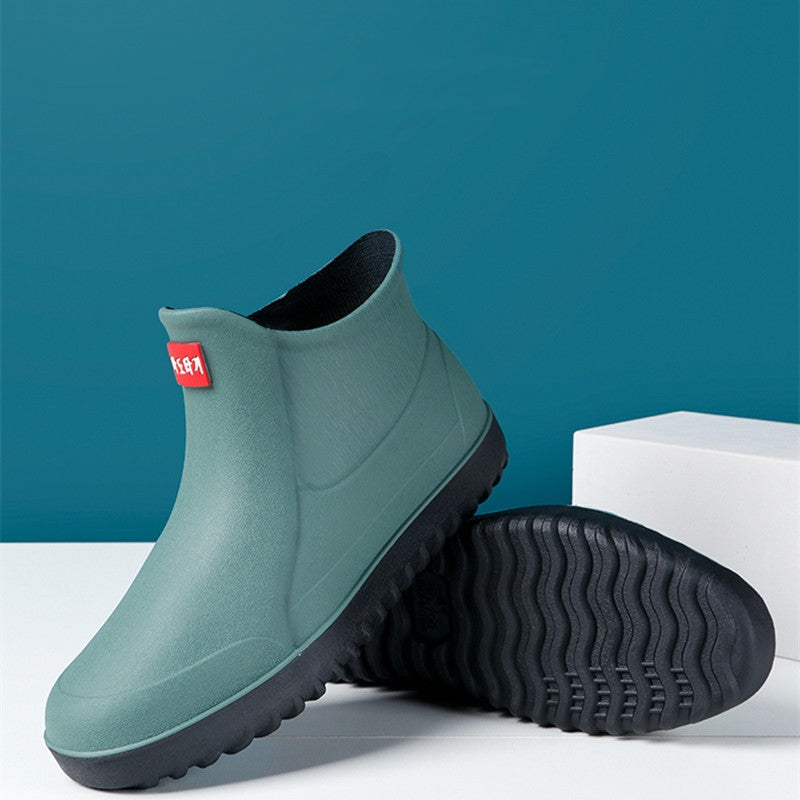 Men's Rain Shoes With Anti Slip Wear-resistant And Warm Sleeves