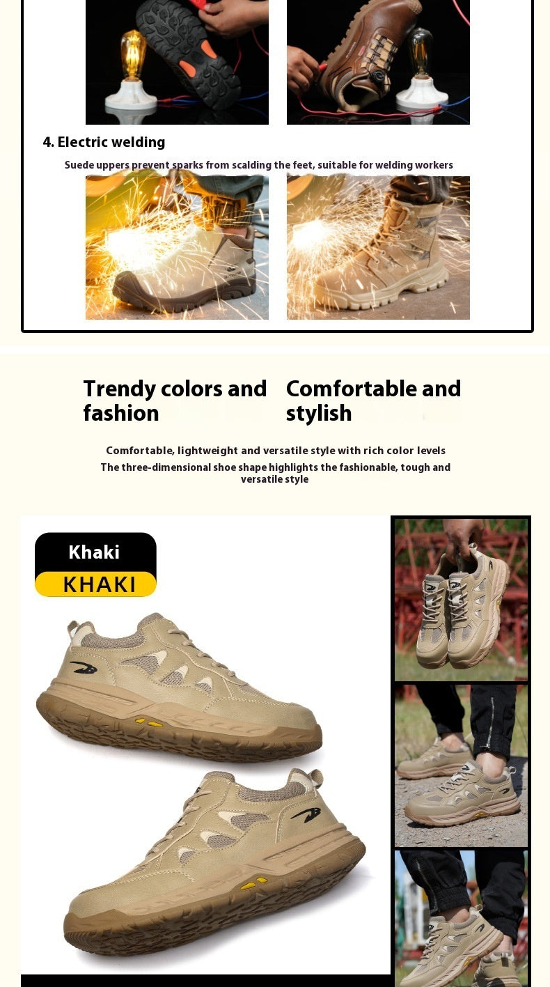 Anti-smashing And Anti-penetration Summer Sweat Absorbing Breathable Work Shoes