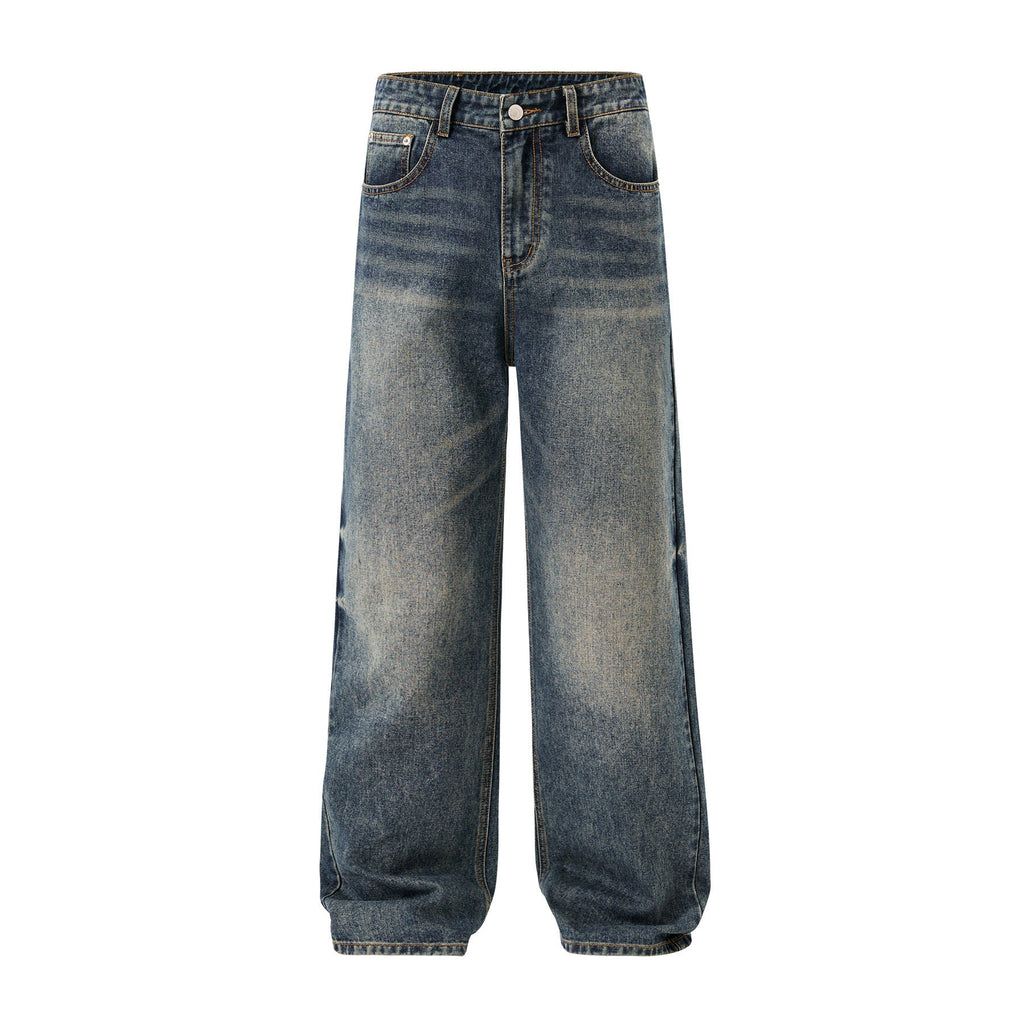 Men's American-style Retro Loose Straight Jeans Men's Wide-legged Versatile Casual Long Pants