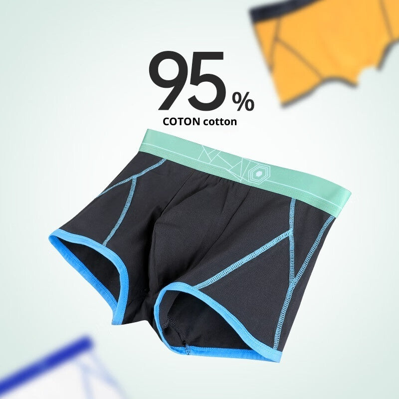 Men's Pure Cotton Comfortable Boxer Briefs With Stripe Print